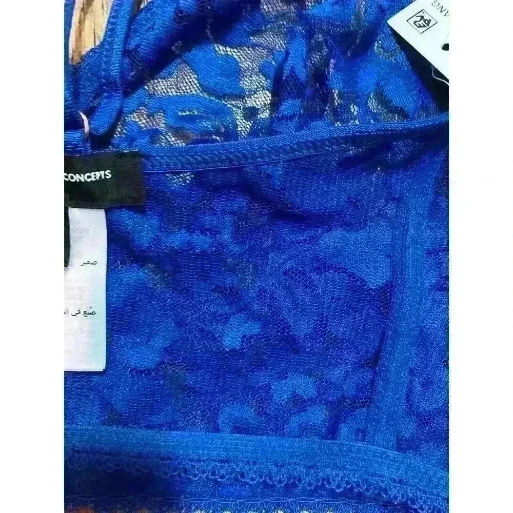 INC International Concepts‎ Women's Floral Lace Bralette, Cobalt Blue, Small - Picture 4 of 6